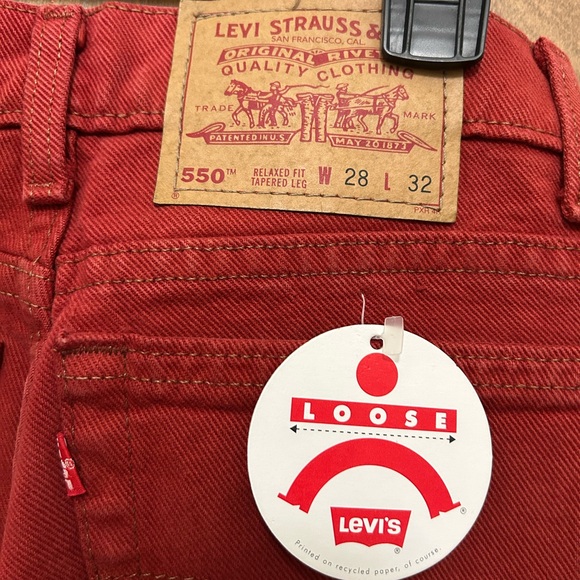 Levi's 550 Deep Orange Women's Relaxed Fit Tapered Leg - Picture 6 of 6